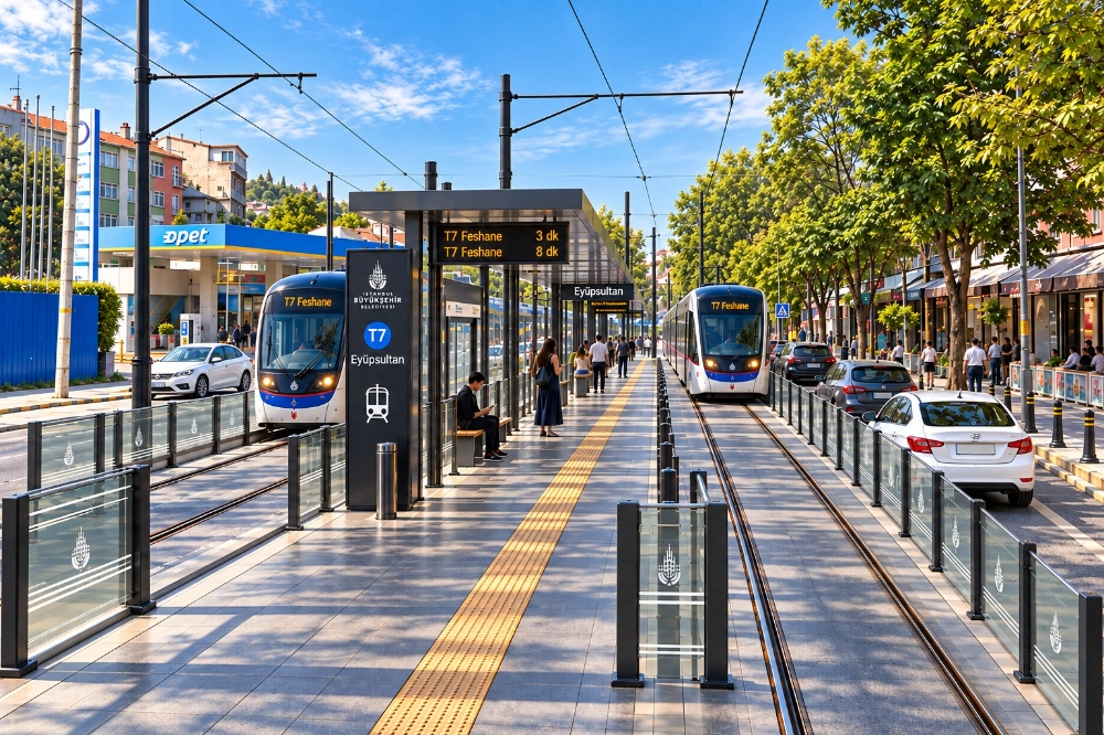 EYÜPSULTAN-BAYRAMPAŞA TRAMVAYI’NDA ÇALIŞMALAR HIZLANDI  GÜZERGAHTAKİ 168 AĞAÇ YENİ YERLERİNE TAŞINIYOR