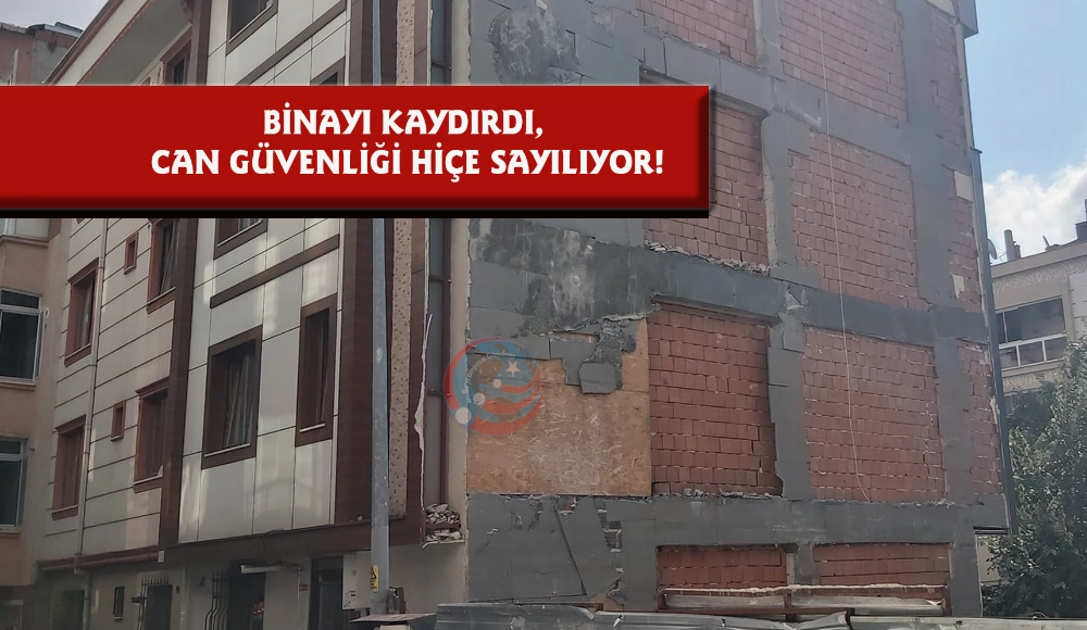 BAYRAMPAŞA’DA FACİANIN EŞİĞİNDEN DÖNÜLÜYOR: İNŞAAT KAZISI YAN BİNAYI KAYDIRDI, CAN GÜVENLİĞİ HİÇE SAYILIYOR!