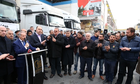 BAYRAMPAŞA?DAN HALEP?E 6 TIR İNSANİ YARDIM